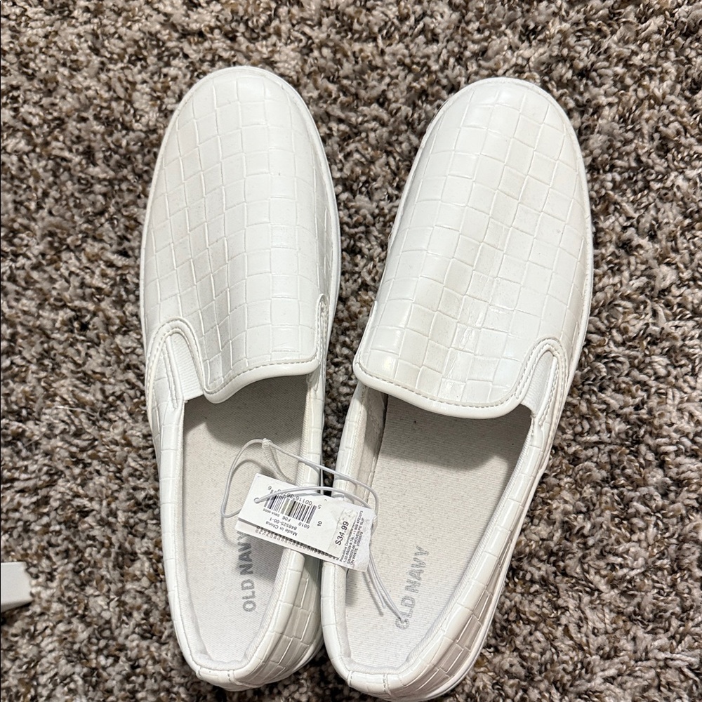 Old Navy White Textured Slip-On Shoes
